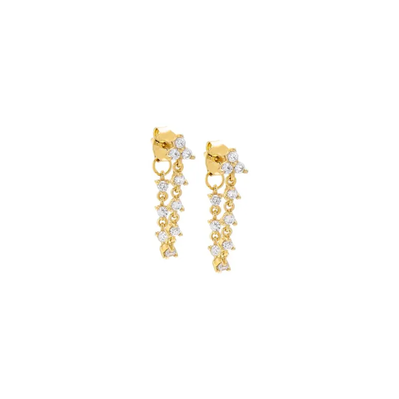 Trio Cluster CZ Front Back Drop Stud Earring sold by Adina Eden's