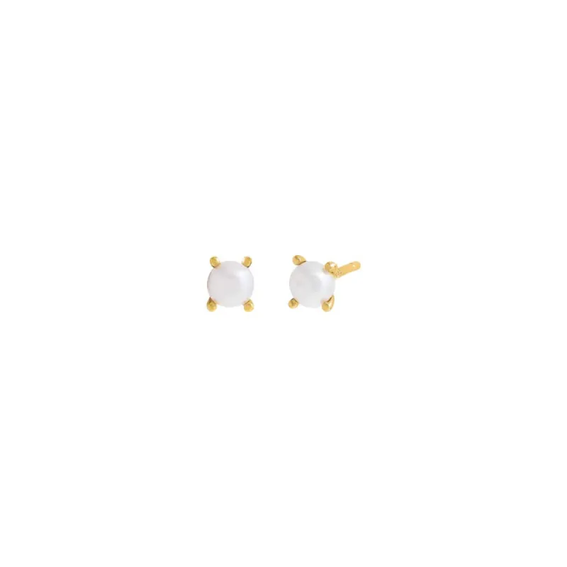 Four Prong Pearl Stud Earring sold by Adina Eden's