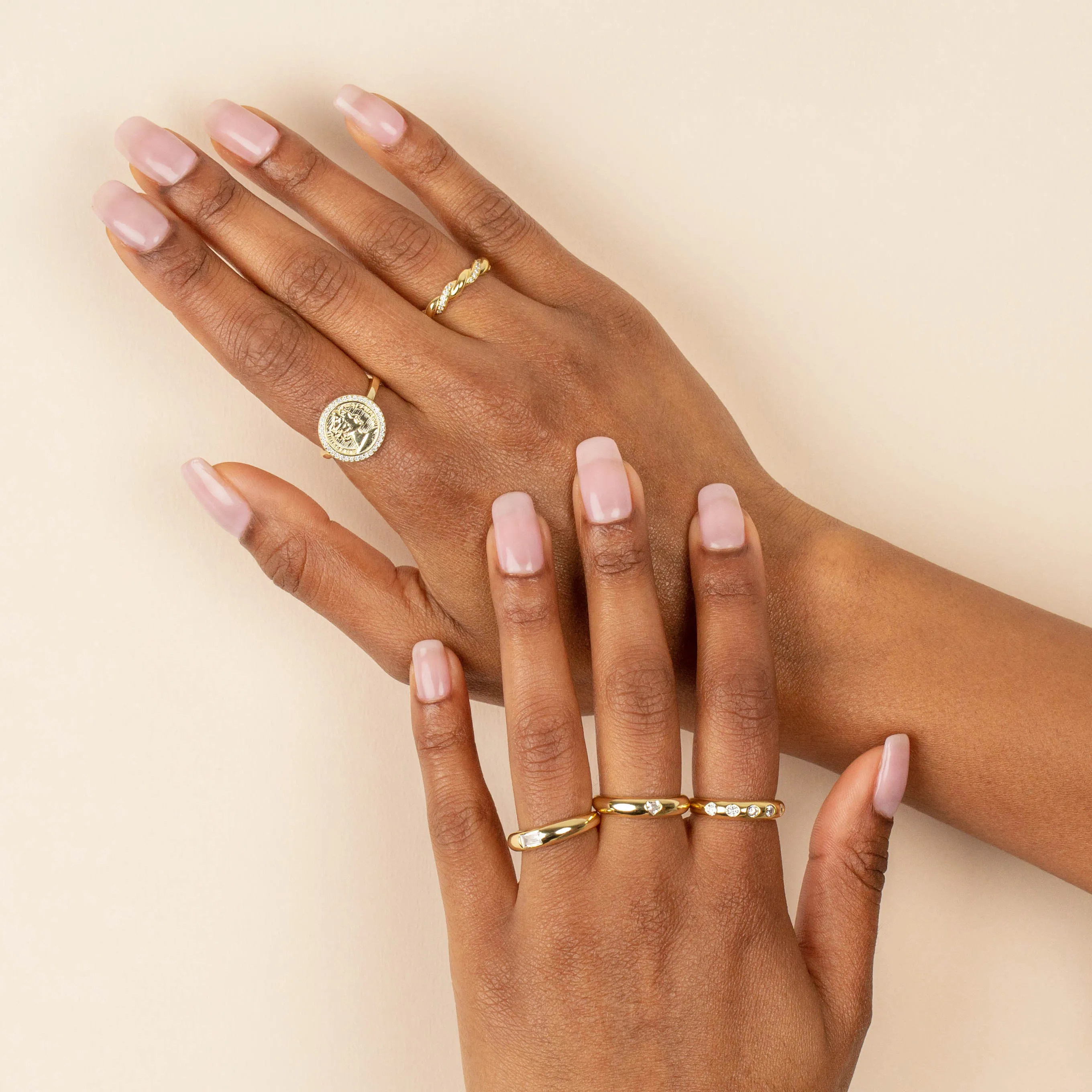 Pavé X Solid Twisted Ring sold by Adina Eden's product image thumbnail 2