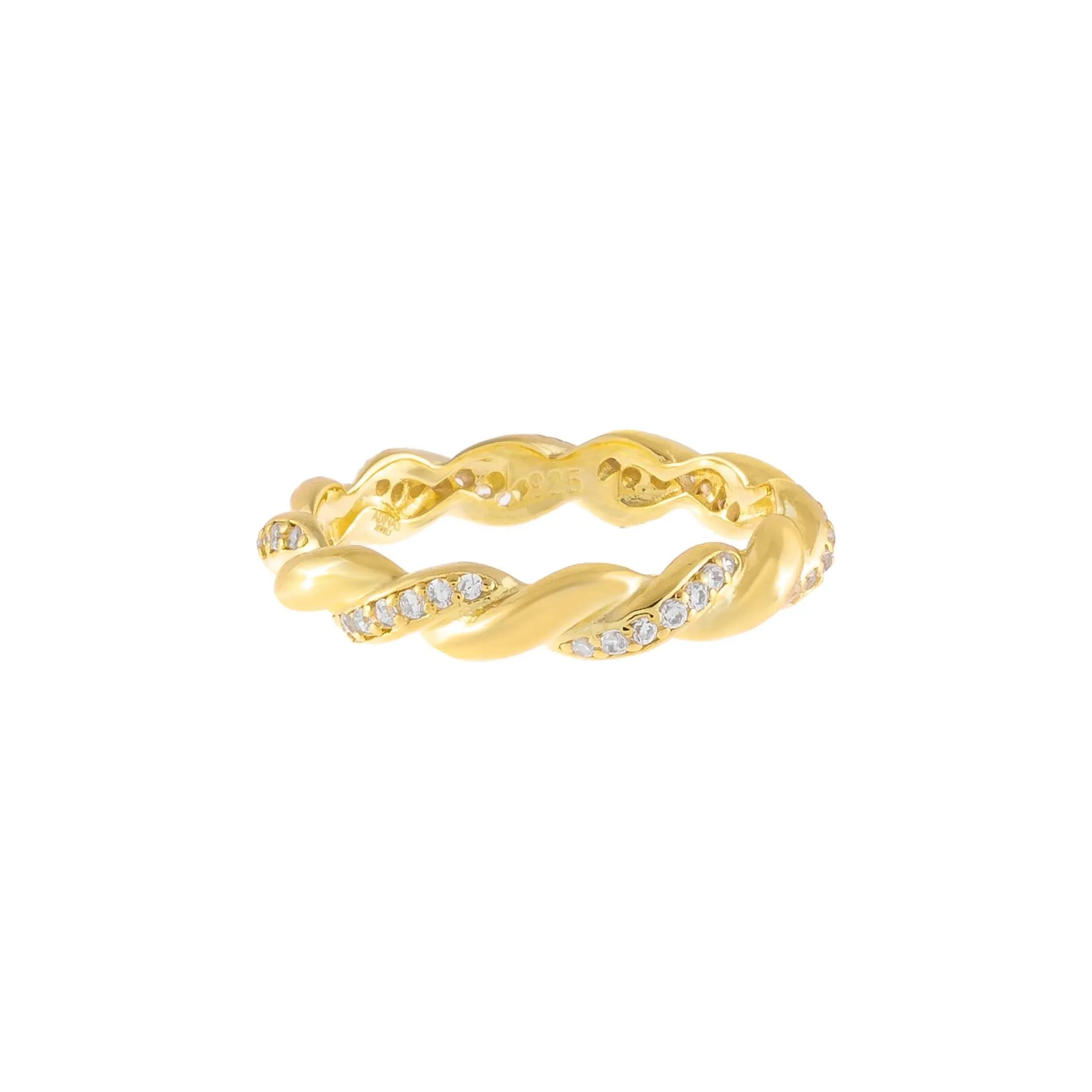 Pavé X Solid Twisted Ring sold by Adina Eden's product image thumbnail 4