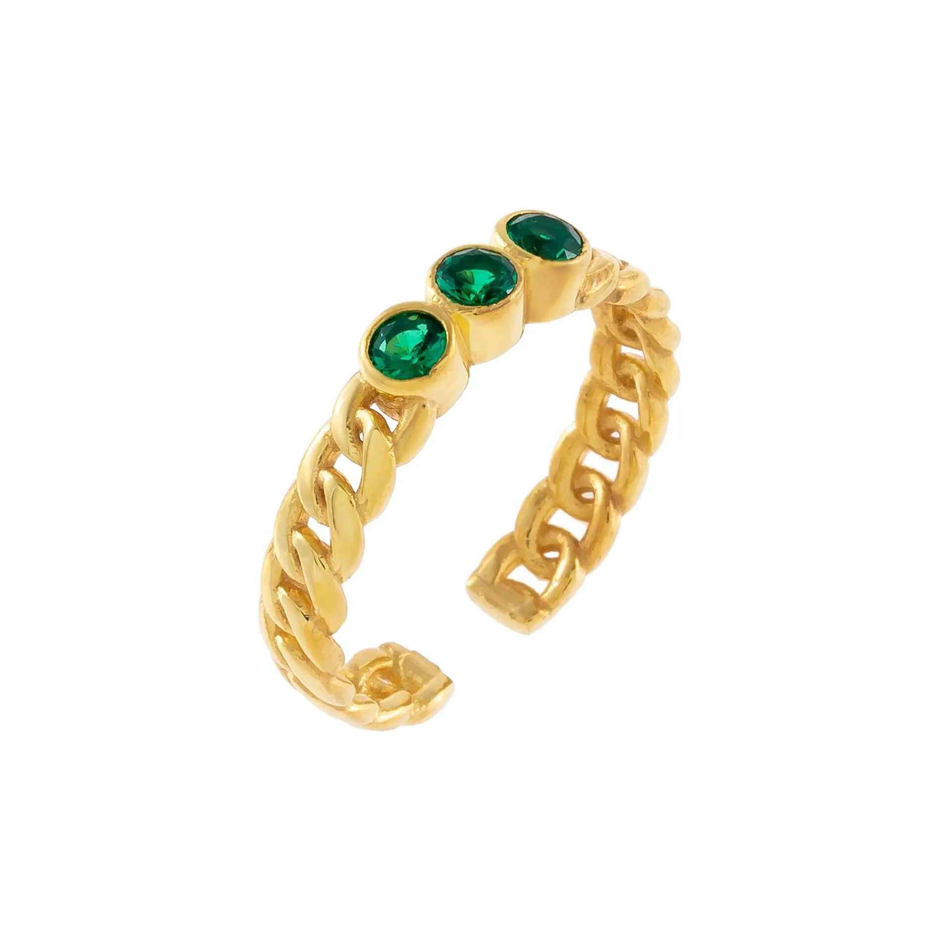 CZ Trio Colored Stone Ring sold by Adina Eden's product image thumbnail 5