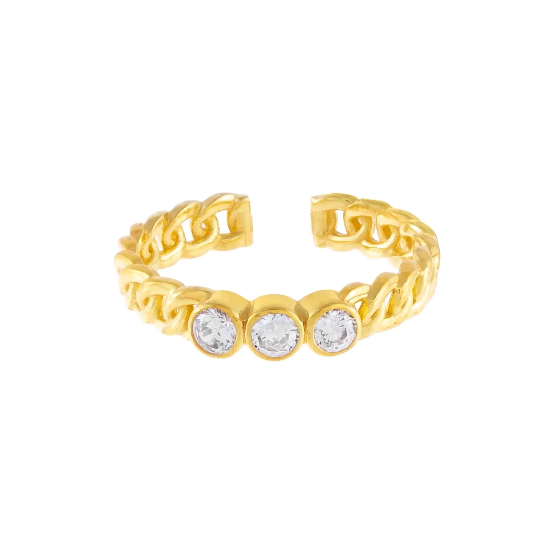 CZ Trio Colored Stone Ring sold by Adina Eden's product image thumbnail 3