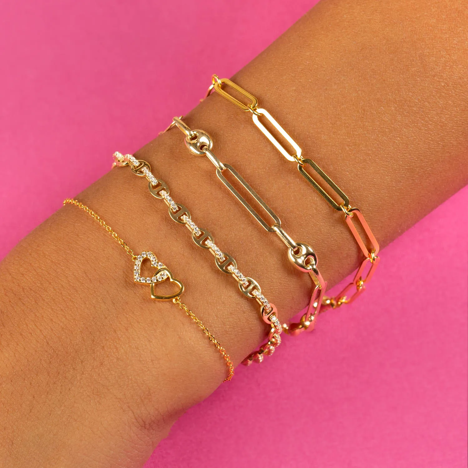 Elongated Paperclip Bracelet sold by Adina Eden's