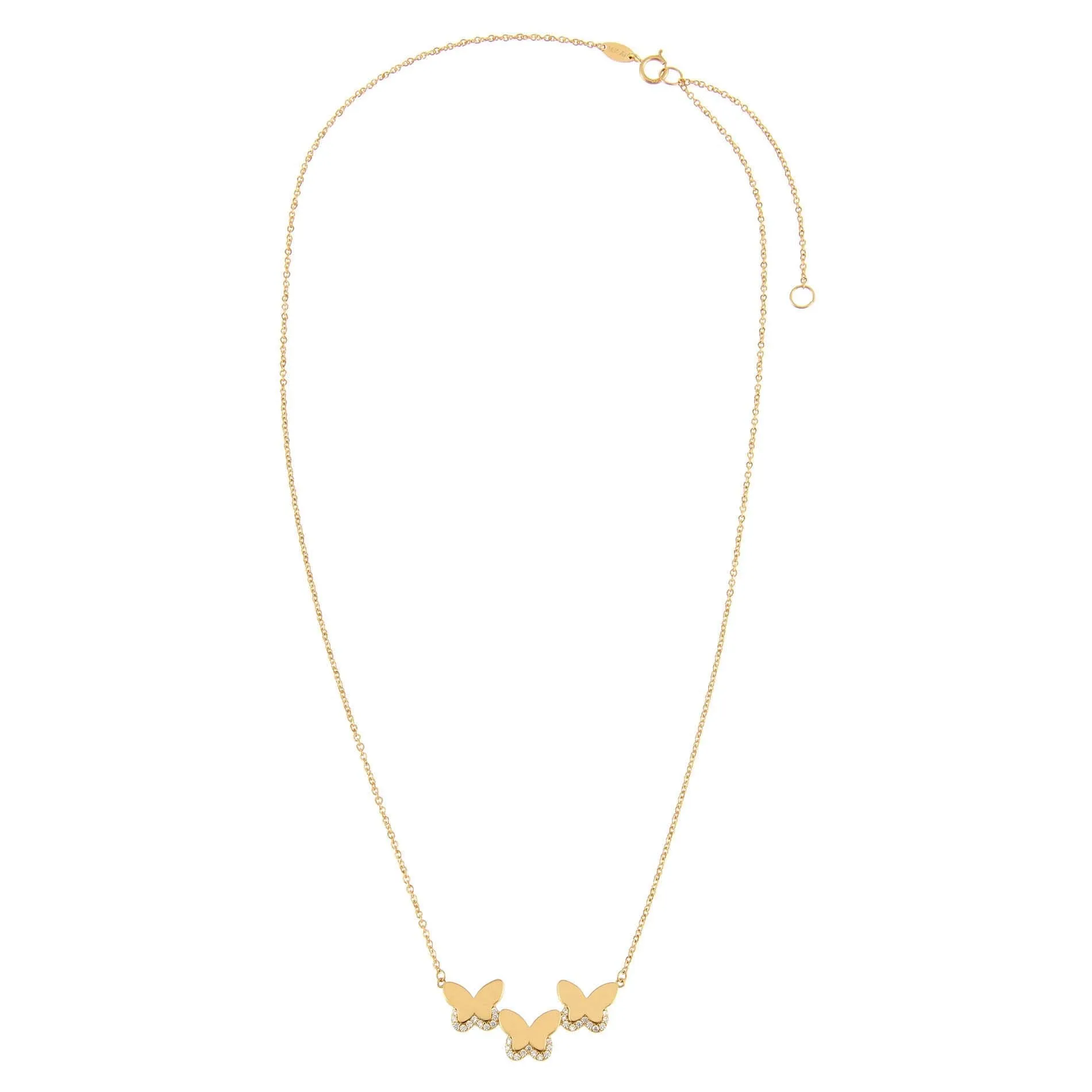 CZ Triple Butterfly Necklace 14K sold by Adina Eden's product image thumbnail 3