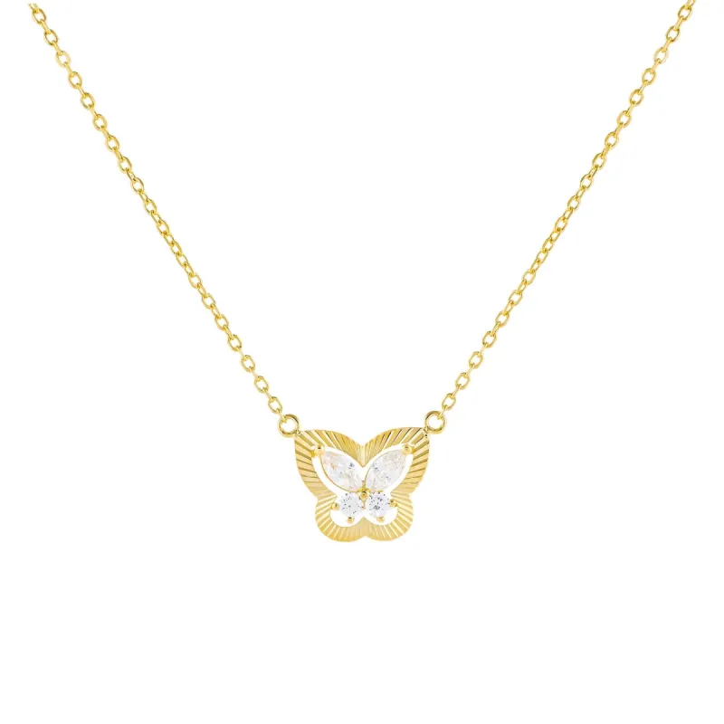 CZ Illusion Butterfly Necklace sold by Adina Eden's