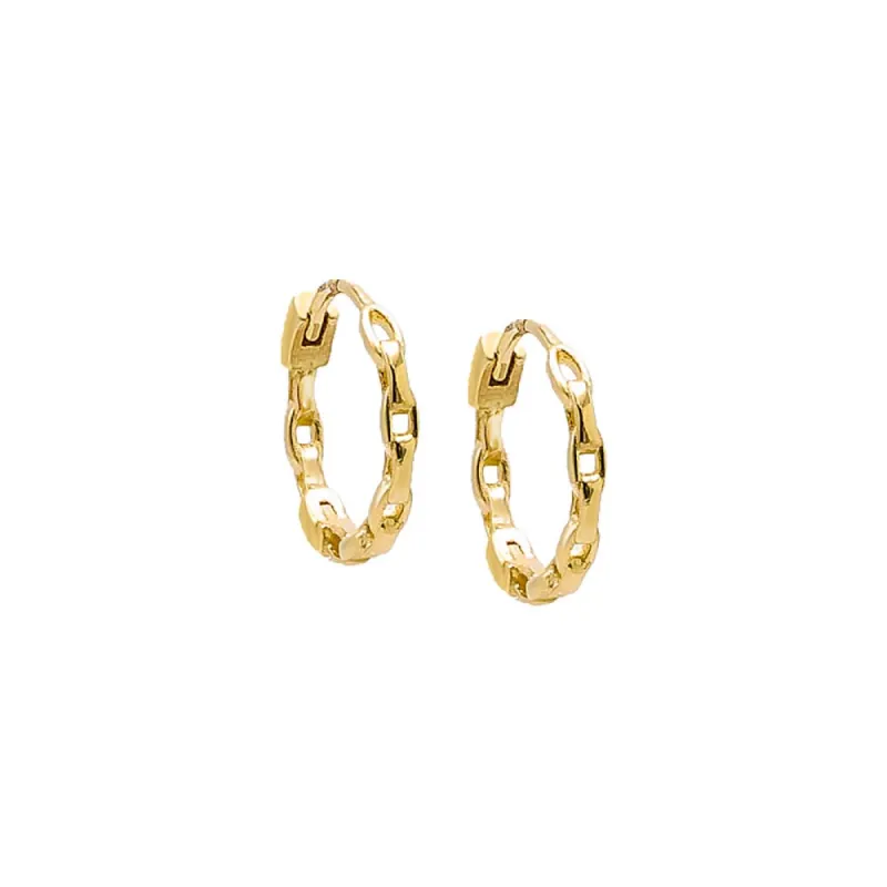 Solid Chain Link Huggie Earring 14K sold by Adina Eden's
