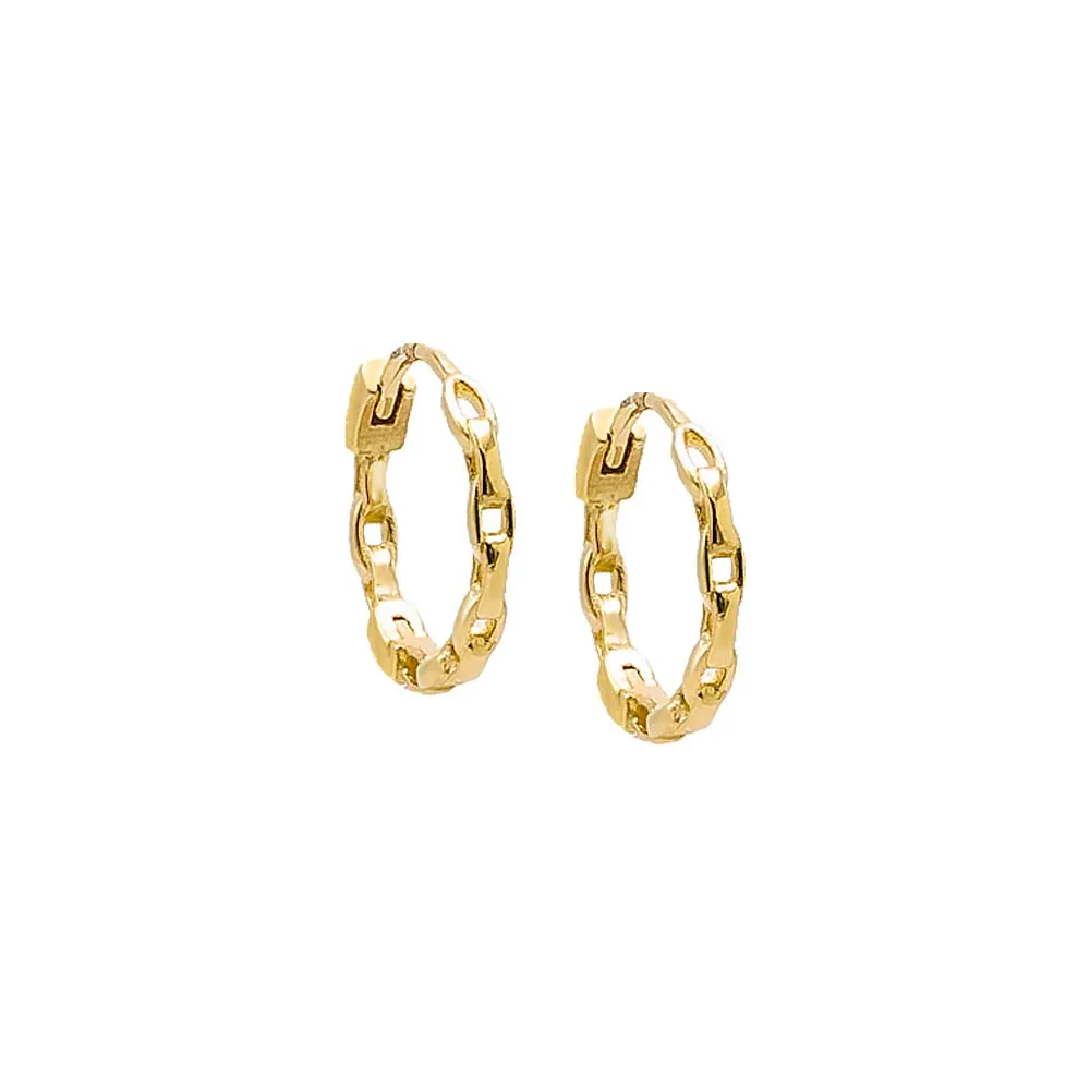 Solid Chain Link Huggie Earring 14K sold by Adina Eden's