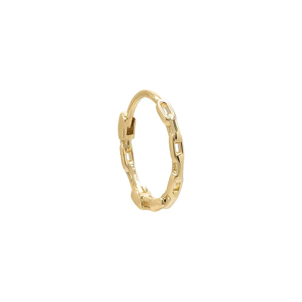 Solid Chain Link Huggie Earring 14K sold by Adina Eden's product image thumbnail 3