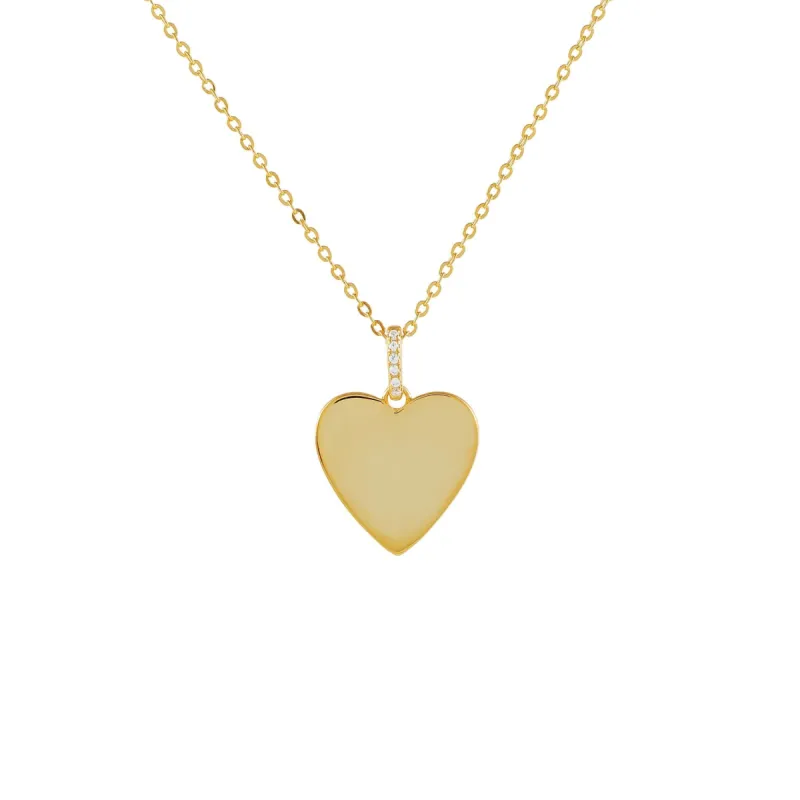 Pavé X Solid Heart Necklace sold by Adina Eden's