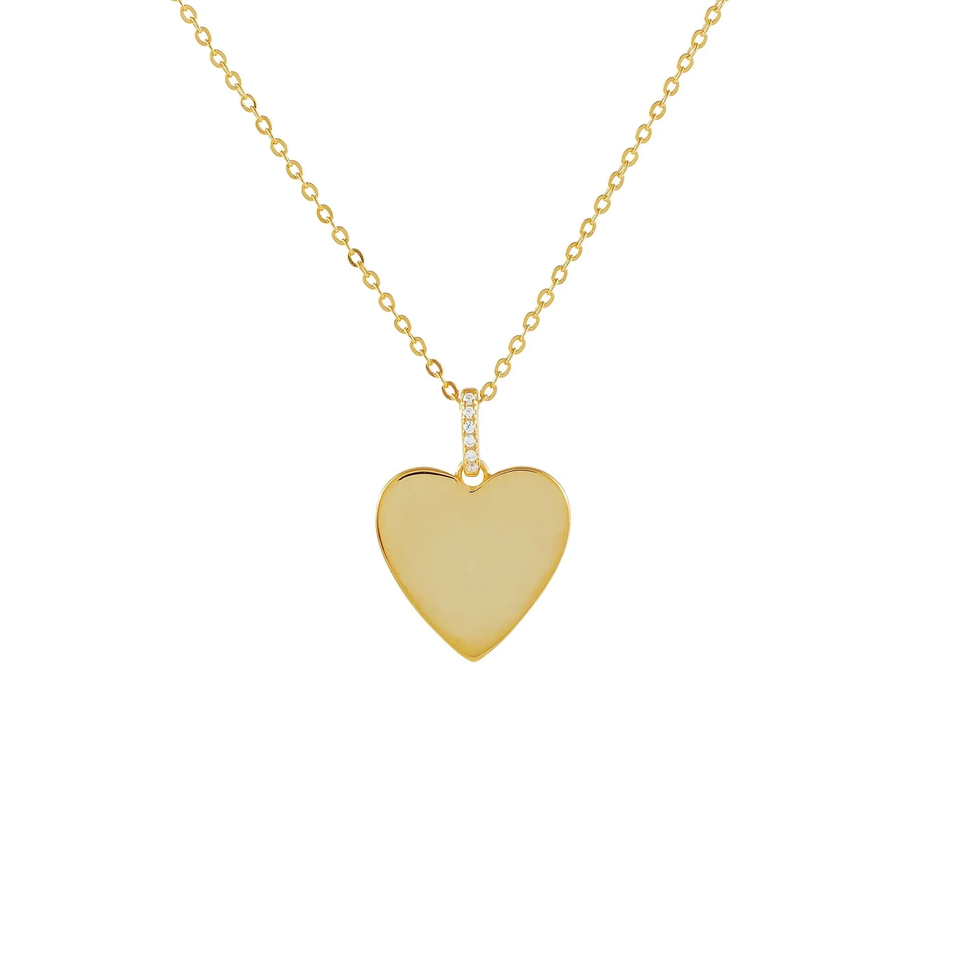 Pavé X Solid Heart Necklace sold by Adina Eden's