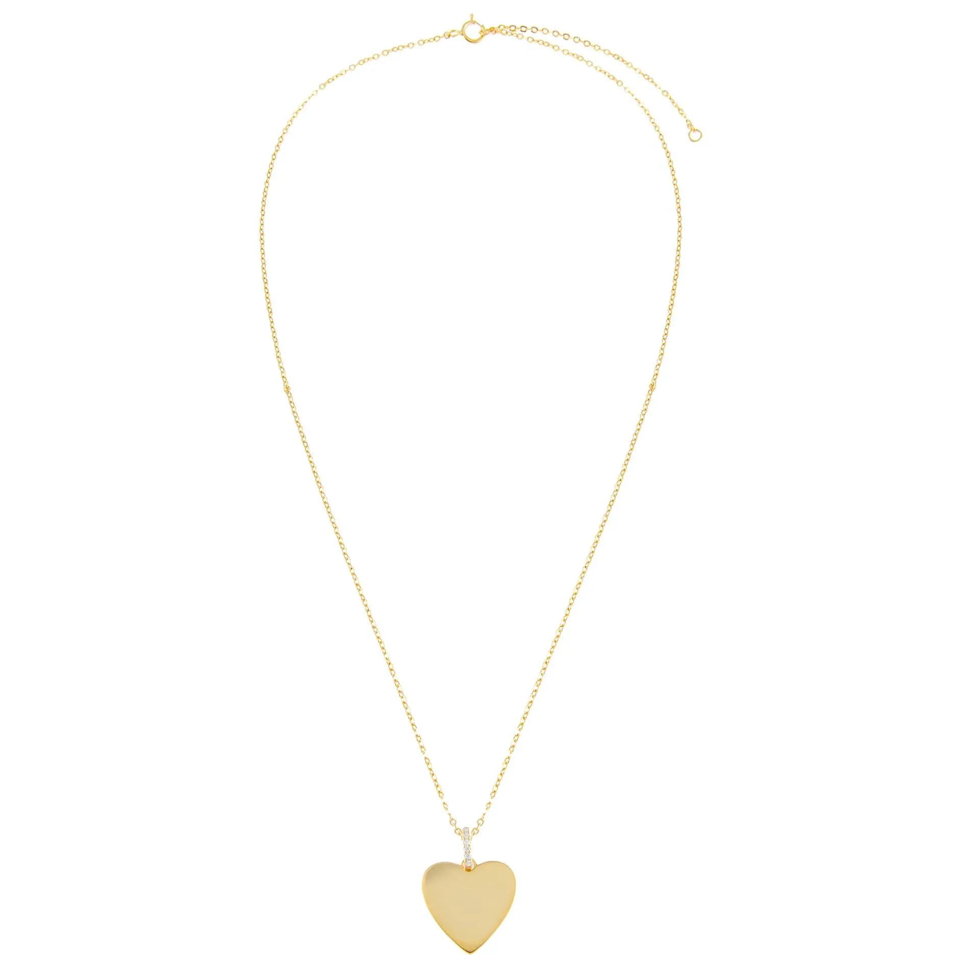 Pavé X Solid Heart Necklace sold by Adina Eden's product image thumbnail 2