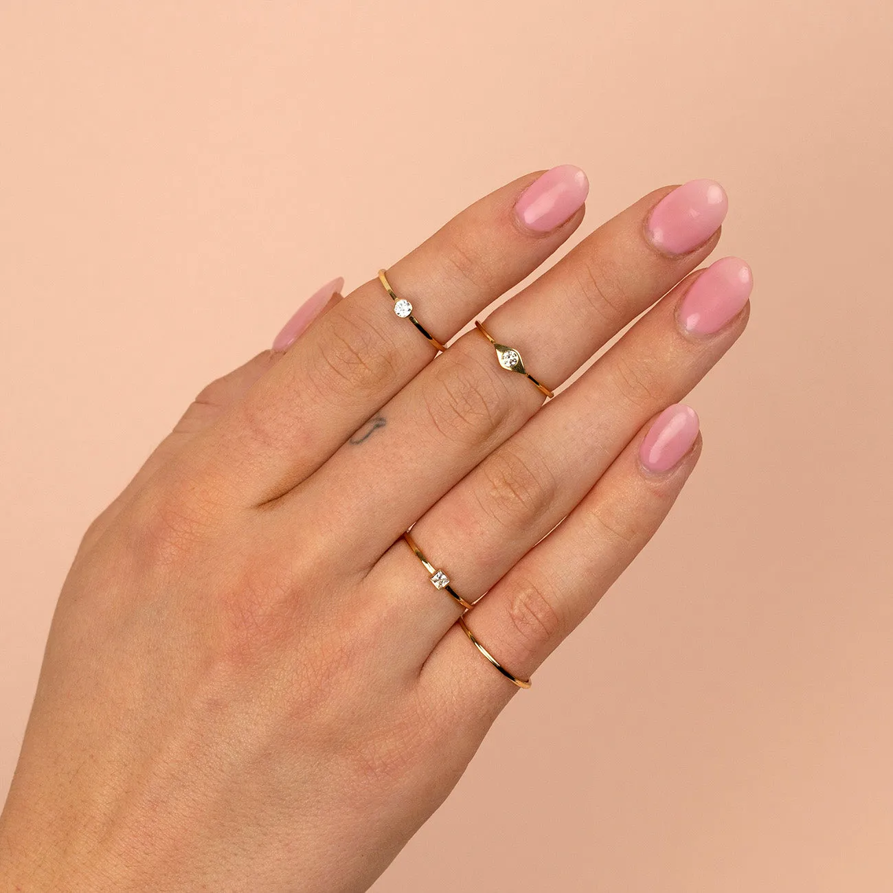 Diamond Bezel Evil Eye Ring 14K sold by Adina Eden's product image thumbnail 2