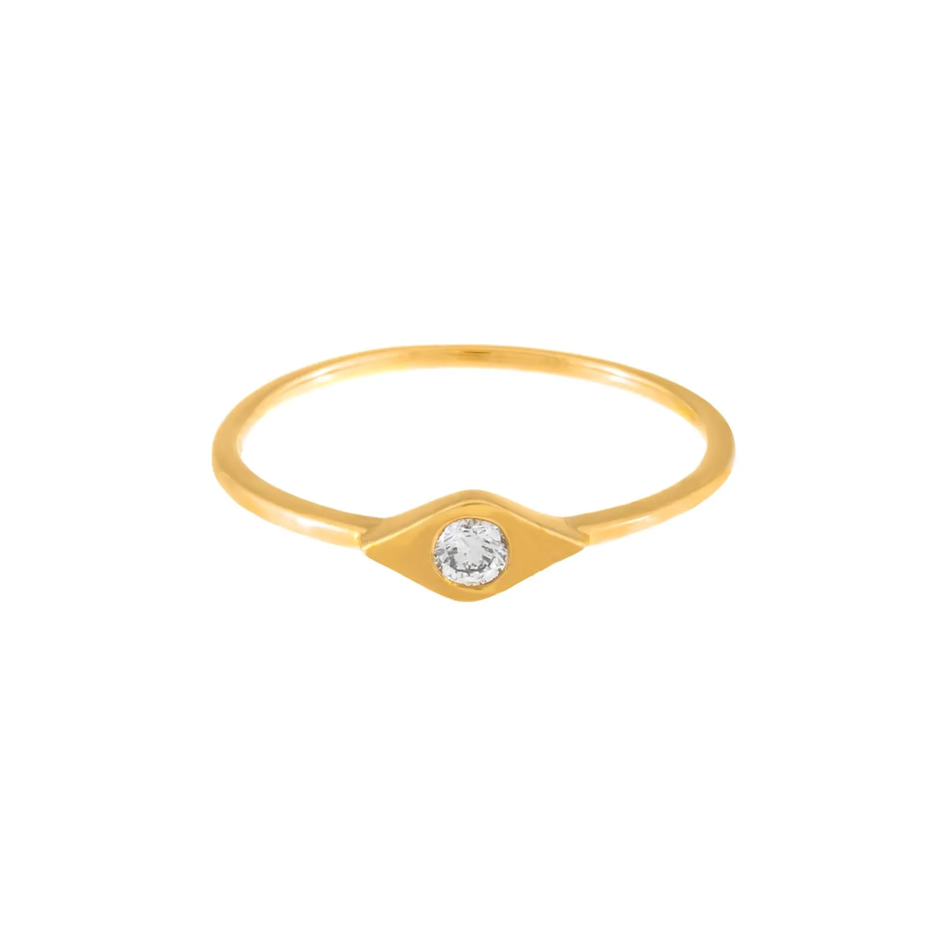 Diamond Bezel Evil Eye Ring 14K sold by Adina Eden's product image thumbnail 3