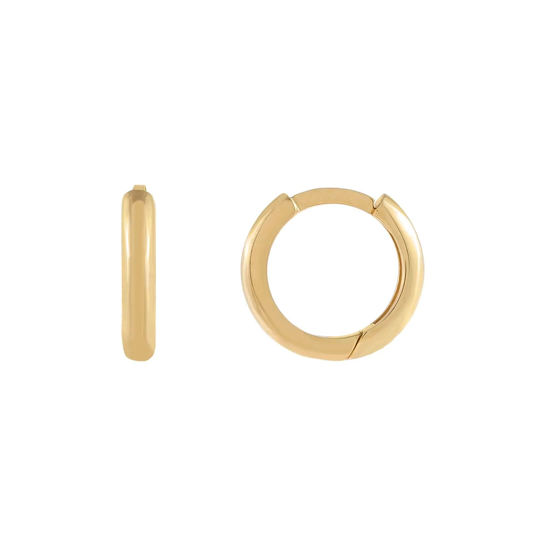Small Solid Round Huggie Earring 14K sold by Adina Eden's