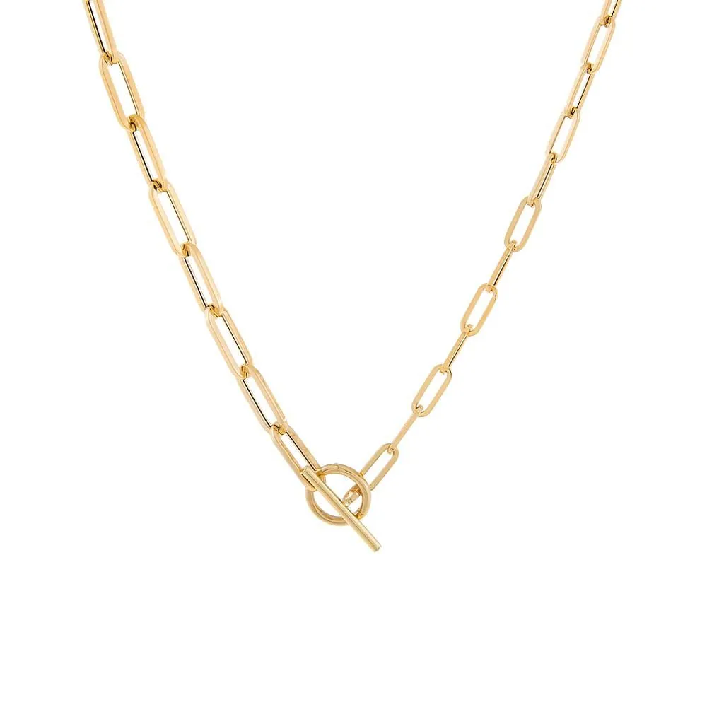Toggle Paperclip Chain Necklace 14K sold by Adina Eden's