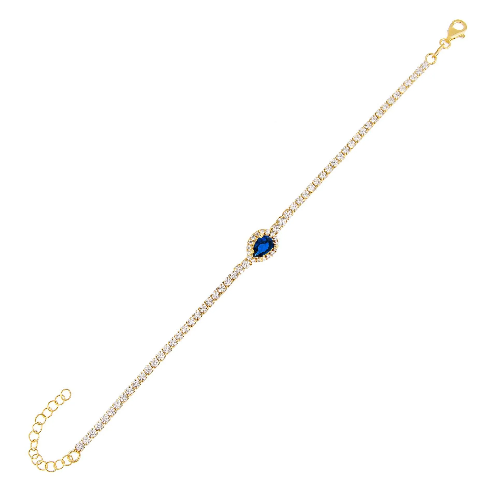 CZ Colored Illusion Teardrop Tennis Bracelet sold by Adina Eden's product image thumbnail 4