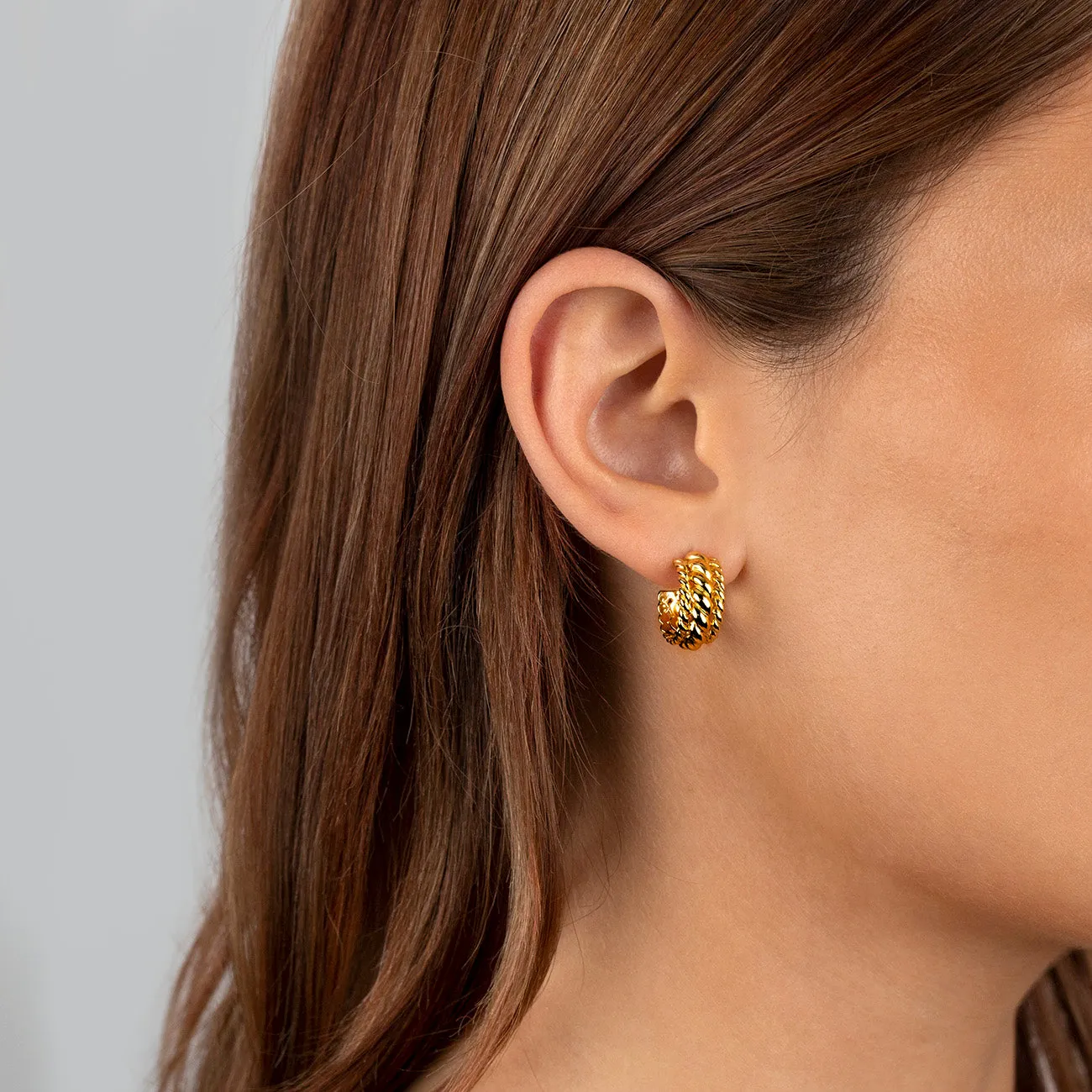 Triple Twist Hoop Earring sold by Adina Eden's product image thumbnail 2