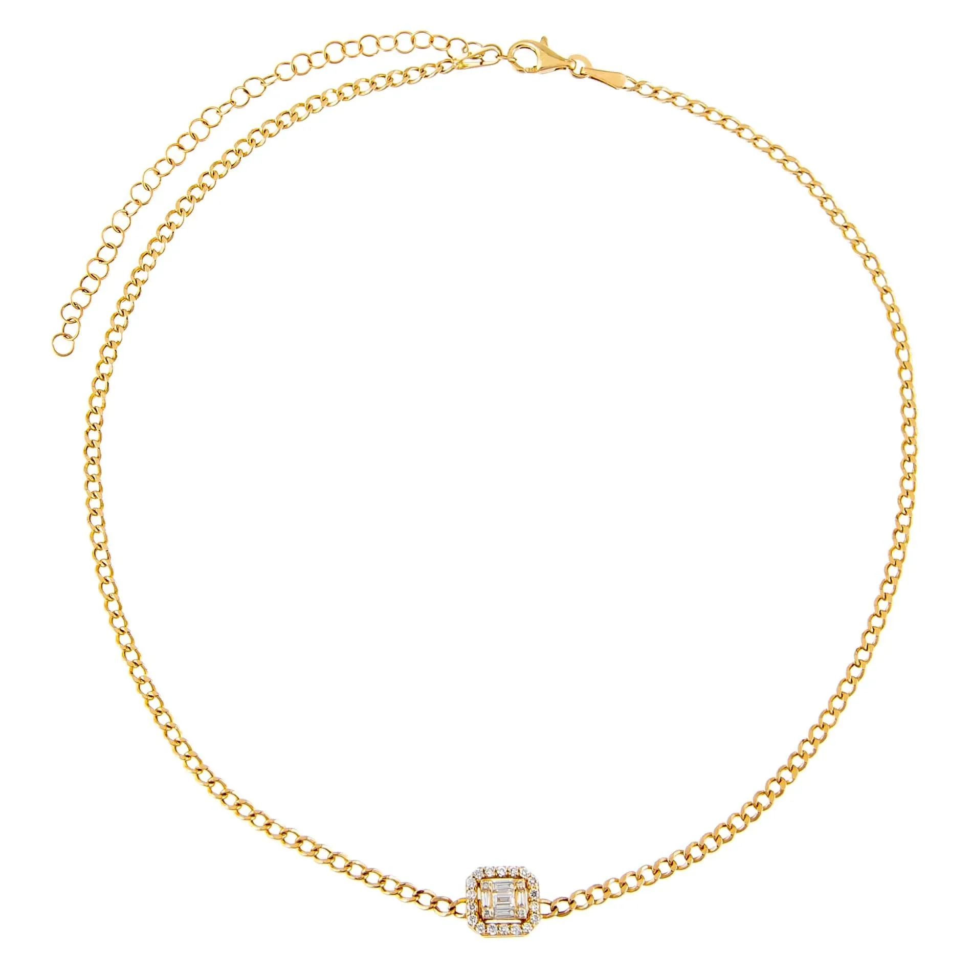 Baguette Diamond Illusion Cuban Choker 14K sold by Adina Eden's product image thumbnail 3