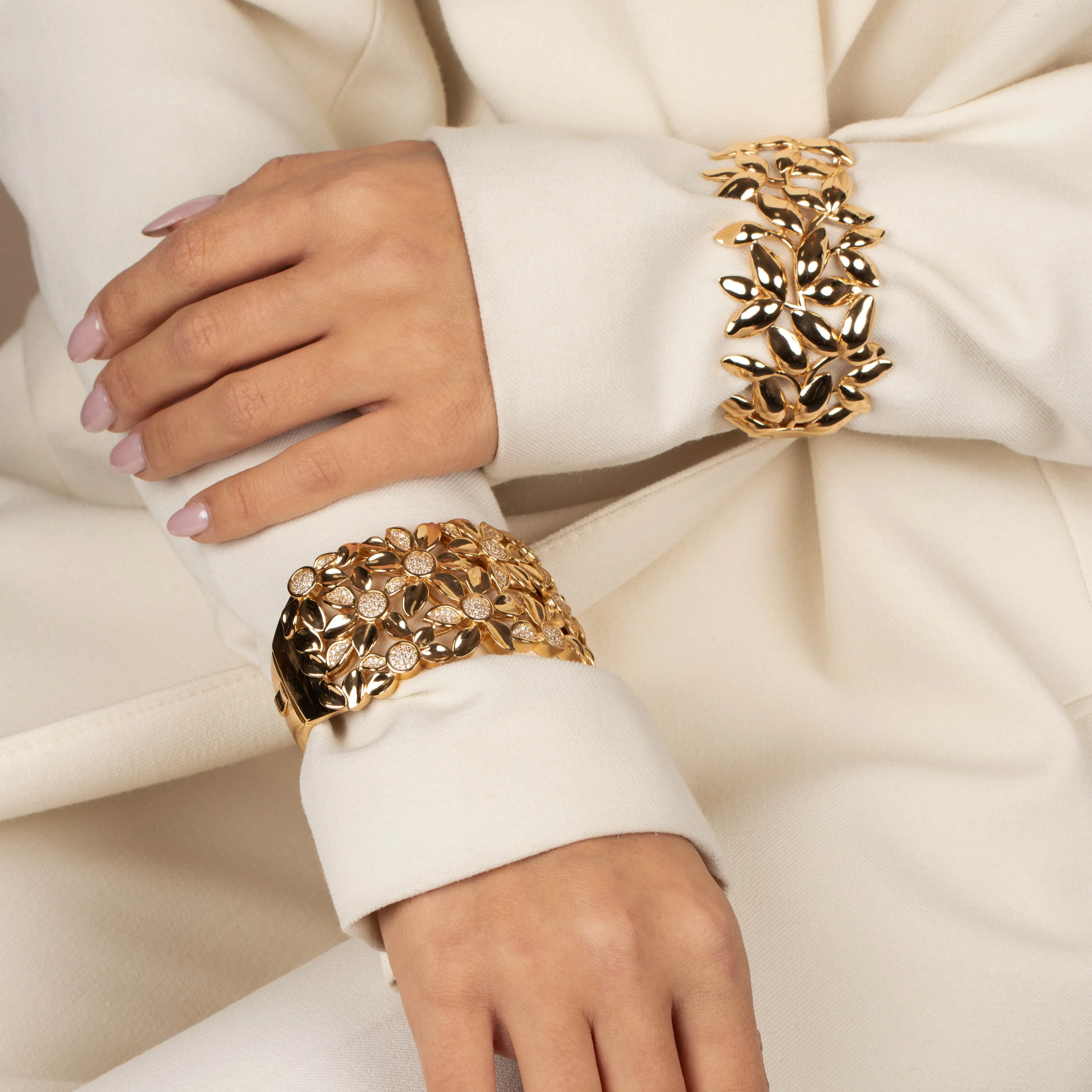 Solid Multi Flower Petal Bangle Bracelet sold by Adina Eden's product image thumbnail 2