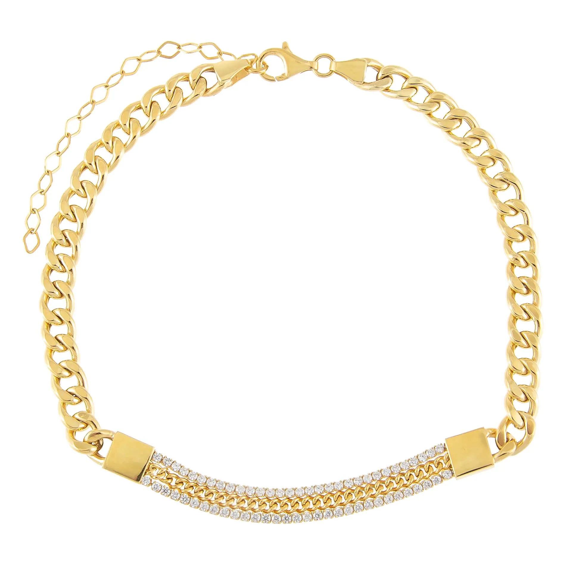 Tennis X Cuban Chain Choker sold by Adina Eden's product image thumbnail 3