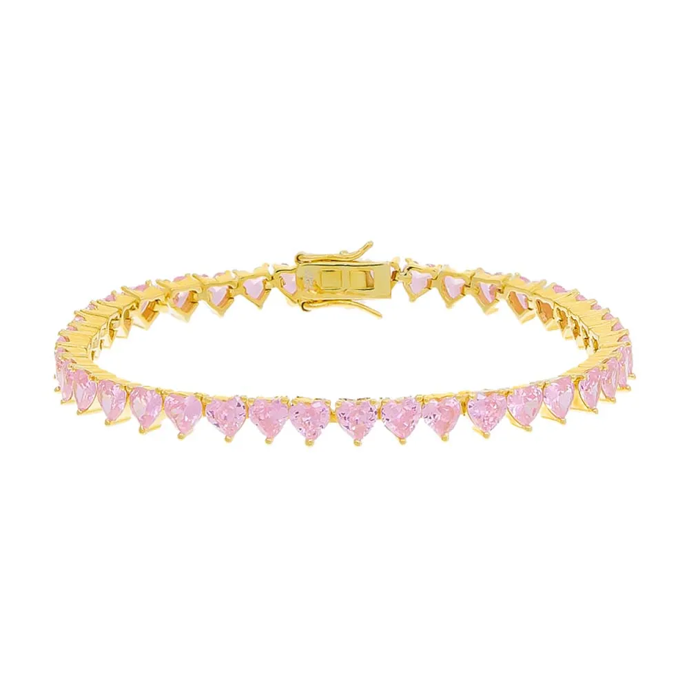 Gemstone Heart Tennis Bracelet sold by Adina Eden's