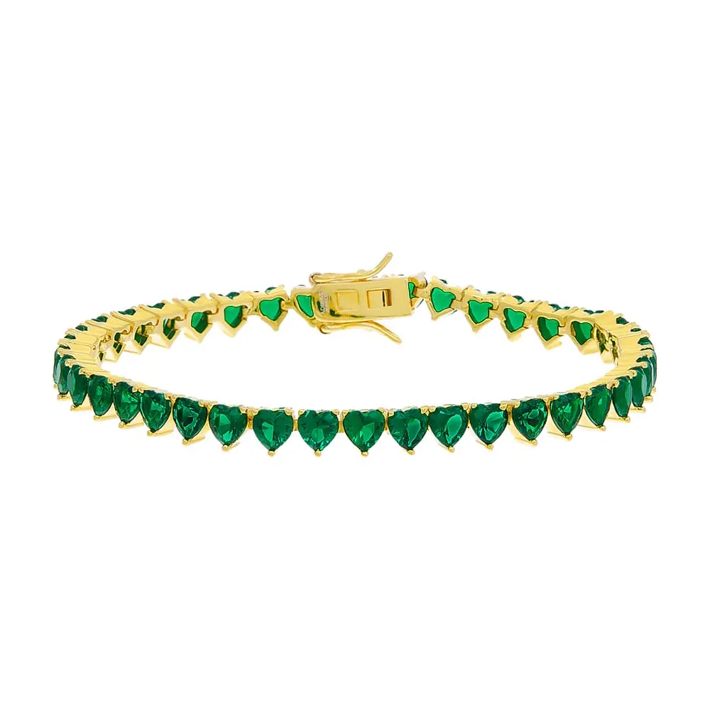 Gemstone Heart Tennis Bracelet sold by Adina Eden's product image thumbnail 2