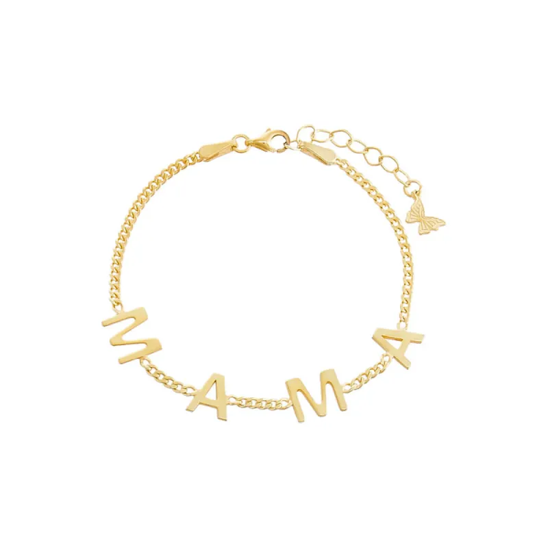 MAMA Block Name Bracelet sold by Adina Eden's