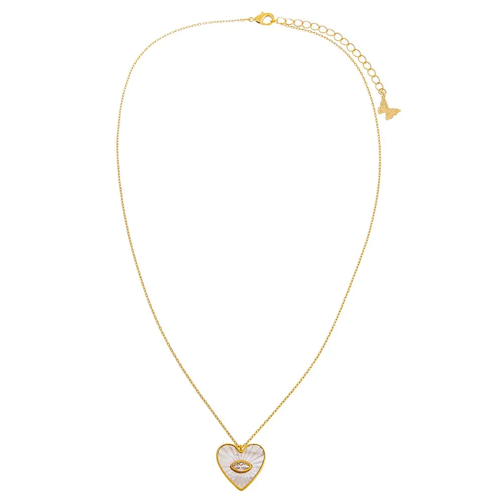 CZ Evil Eye Heart Pendant Necklace sold by Adina Eden's product image thumbnail 3