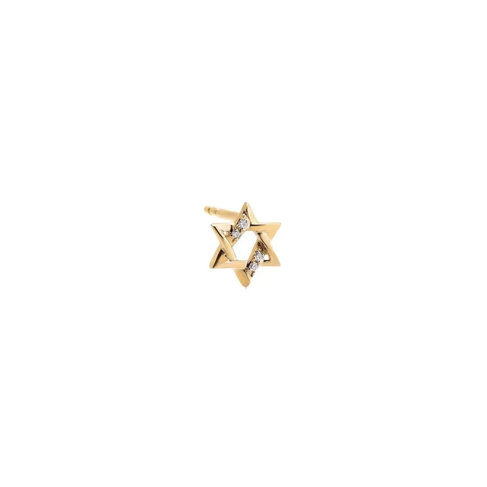 Diamond Pave/Solid Star Of David Stud Earring 14K sold by Adina Eden's product image thumbnail 2