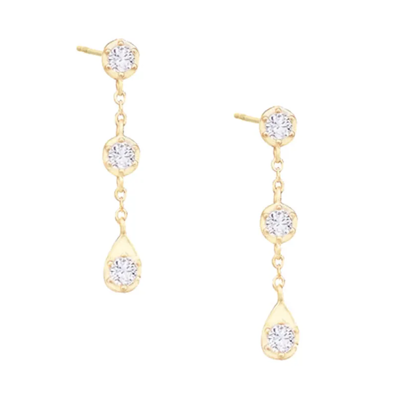 Bezel Teardrop Drop Stud Earring sold by Adina Eden's