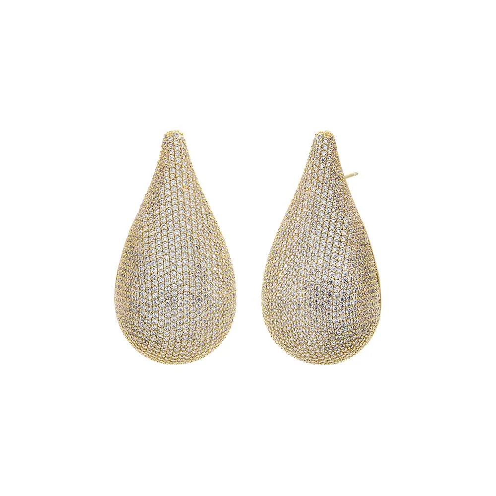 Pave Graduated Teardrop Stud Earring sold by Adina Eden's