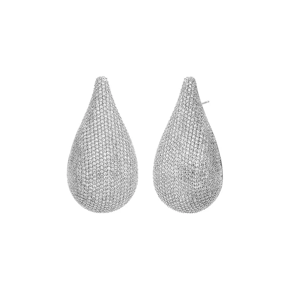 Pave Graduated Teardrop Stud Earring sold by Adina Eden's product image thumbnail 3