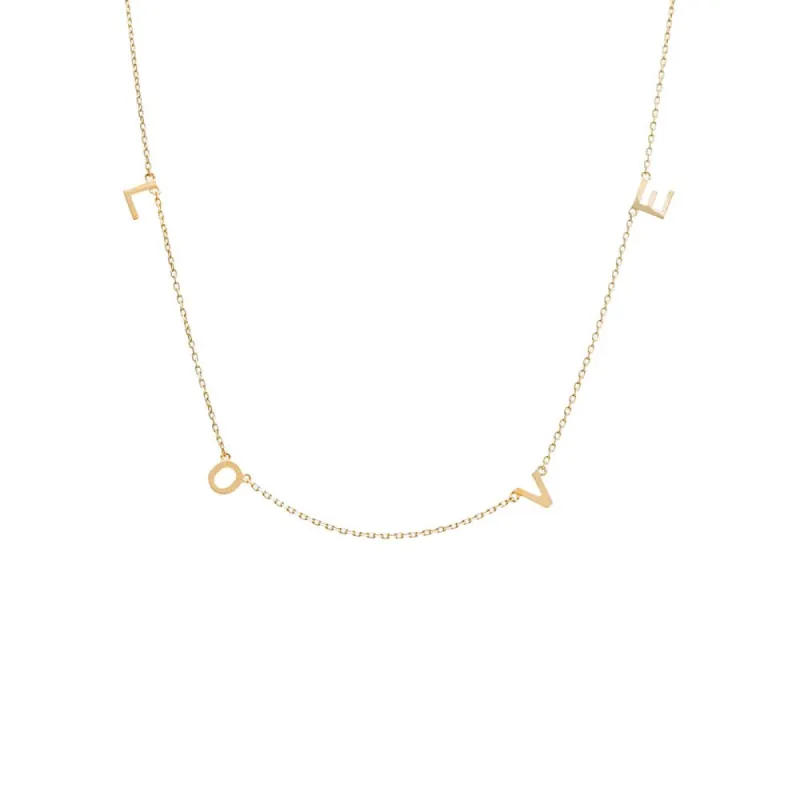 Scattered LOVE Necklace 14K sold by Adina Eden's