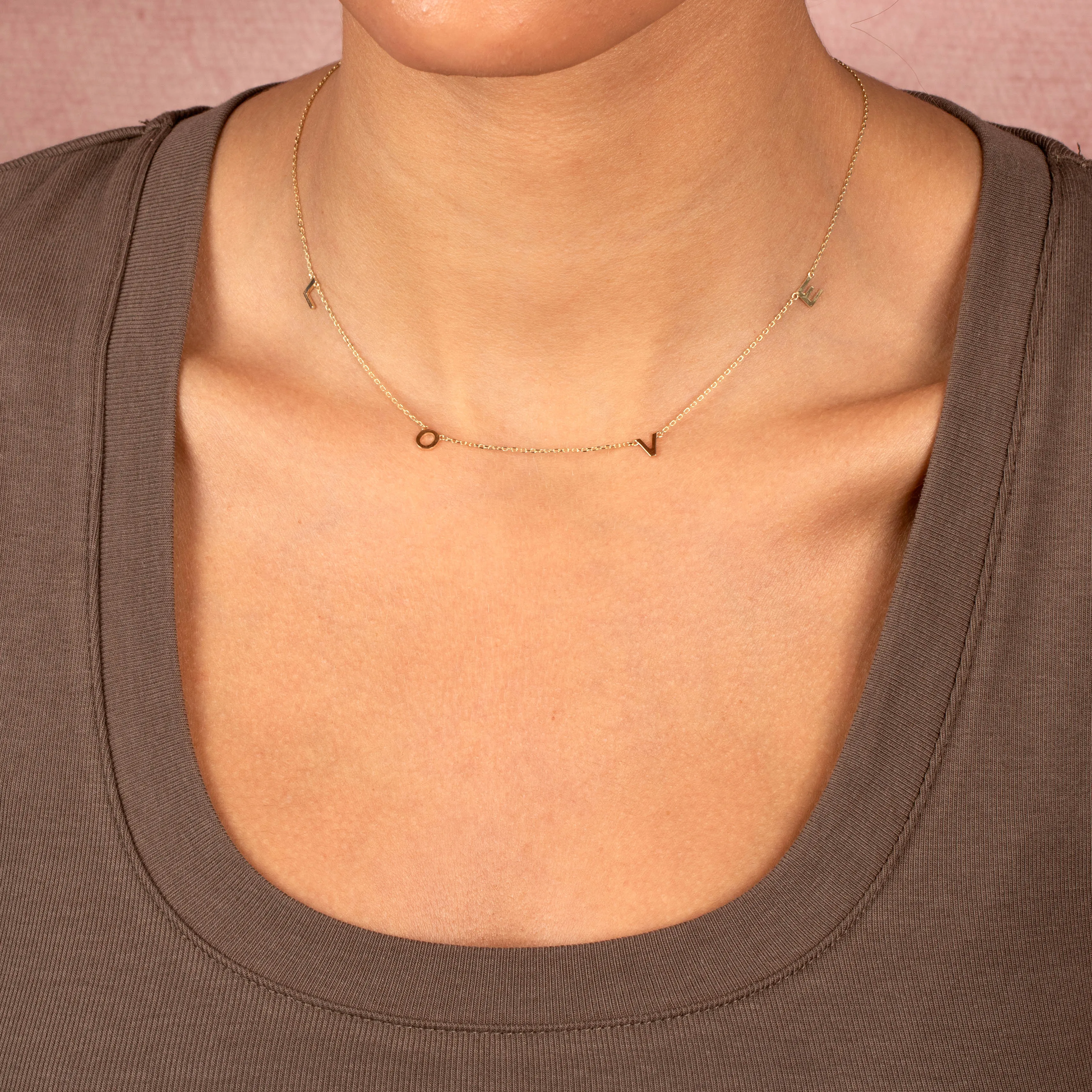 Scattered LOVE Necklace 14K sold by Adina Eden's product image thumbnail 2