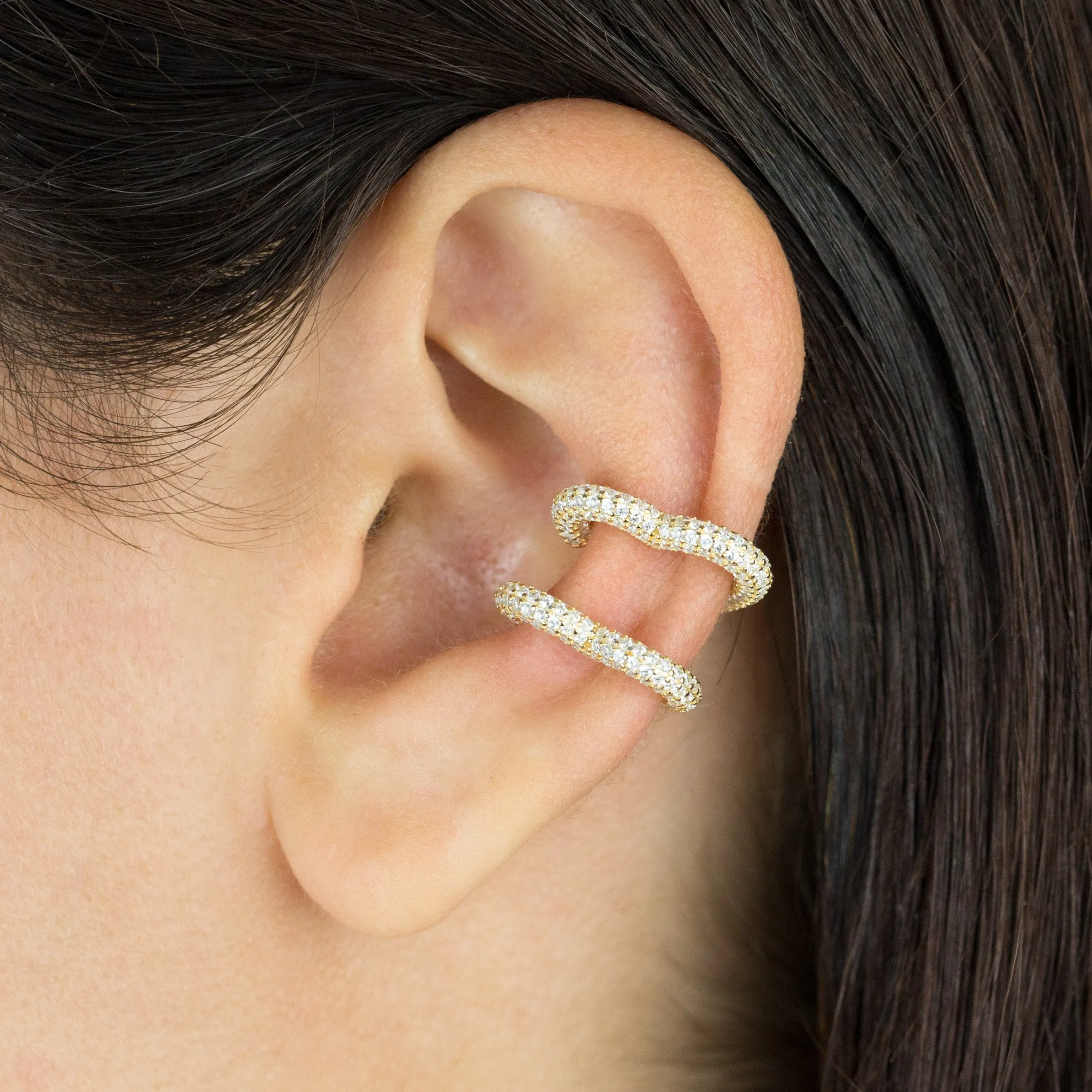 Pavé Heart Ear Cuff Set sold by Adina Eden's product image thumbnail 3