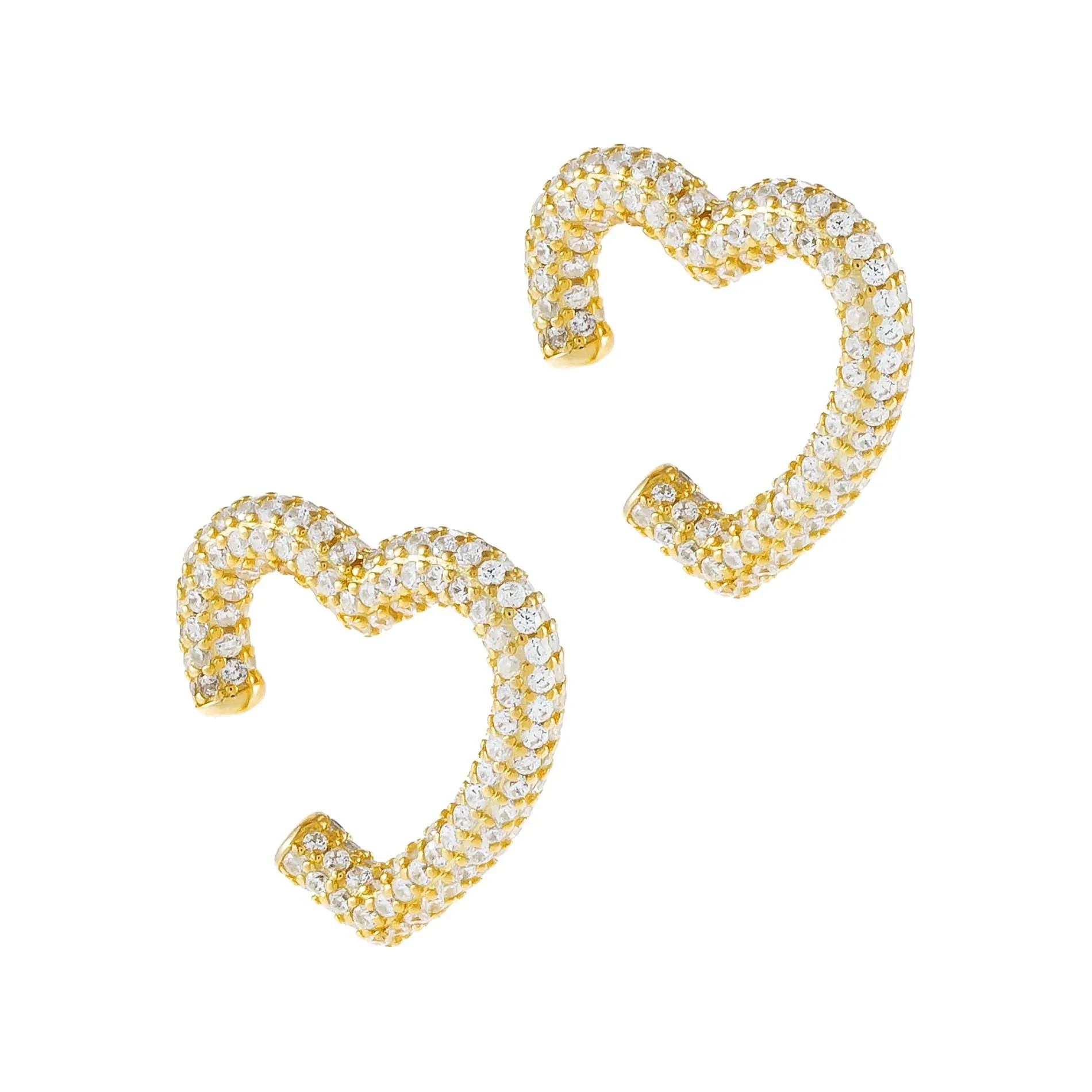 Pavé Heart Ear Cuff Set sold by Adina Eden's product image thumbnail 2