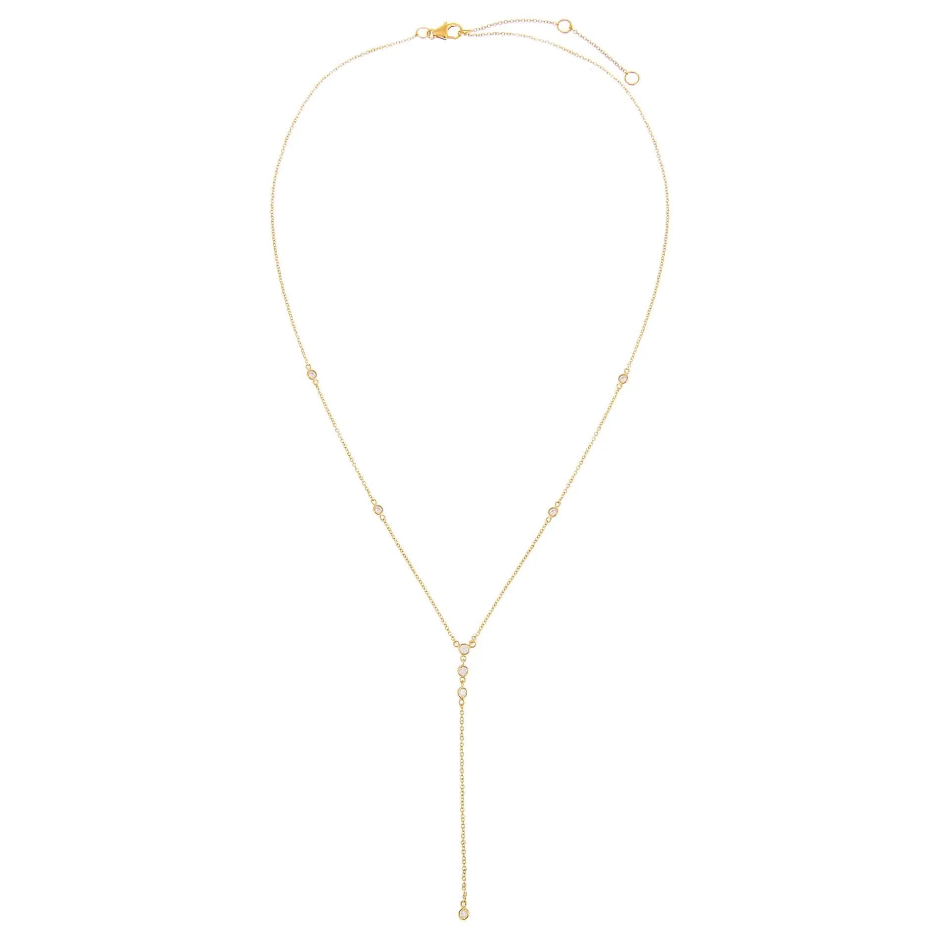 Diamond Dainty Bezel Lariat 14K sold by Adina Eden's product image thumbnail 2