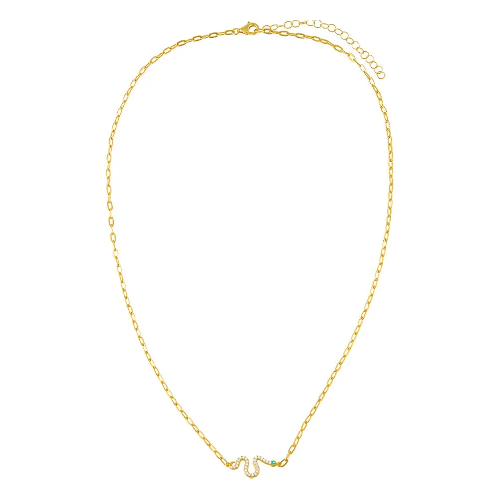 Pavé Snake Link Necklace sold by Adina Eden's product image thumbnail 4