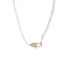 Multi Pearl Pave Clasp Necklace sold by Adina Eden's