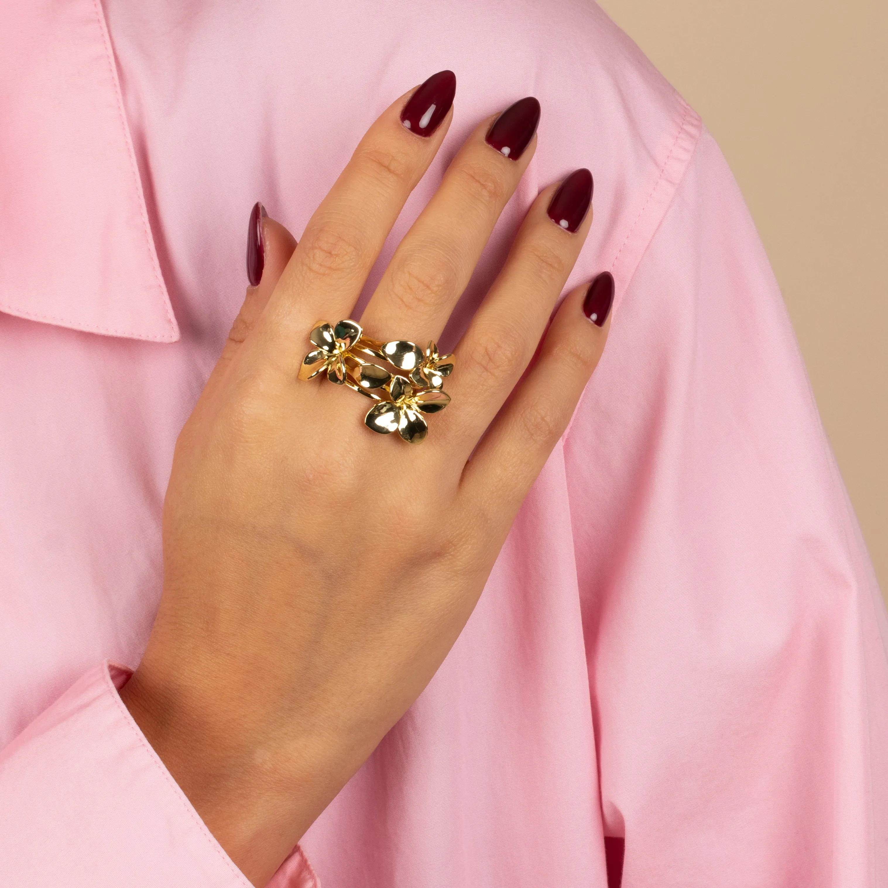 Solid Multi Flower Fancy Ring sold by Adina Eden's product image thumbnail 2