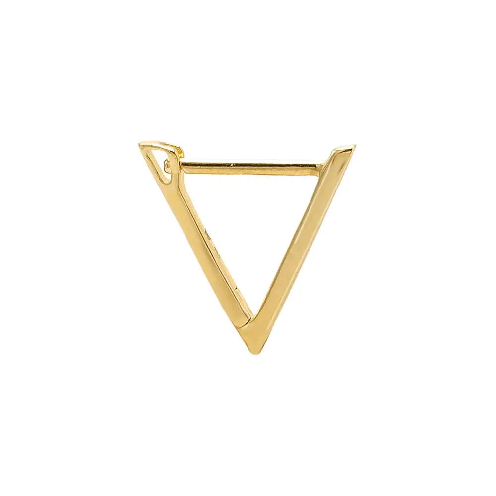 Solid Open Triangle Hoop Earring 14K sold by Adina Eden's product image thumbnail 3