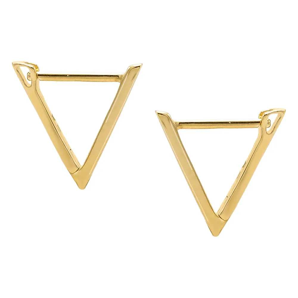 Solid Open Triangle Hoop Earring 14K sold by Adina Eden's product image thumbnail 4