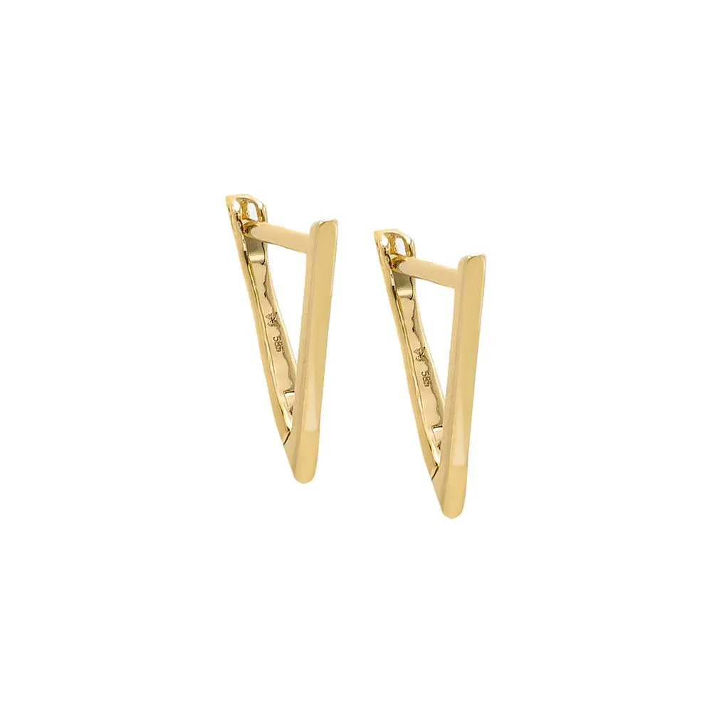 Solid Open Triangle Hoop Earring 14K sold by Adina Eden's