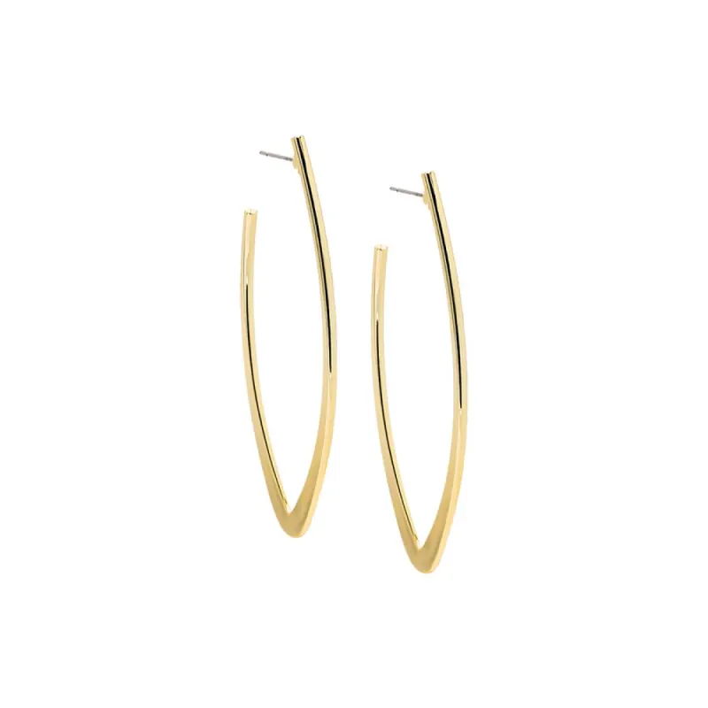 Solid Thin Open Shape Hoop Earring sold by Adina Eden's