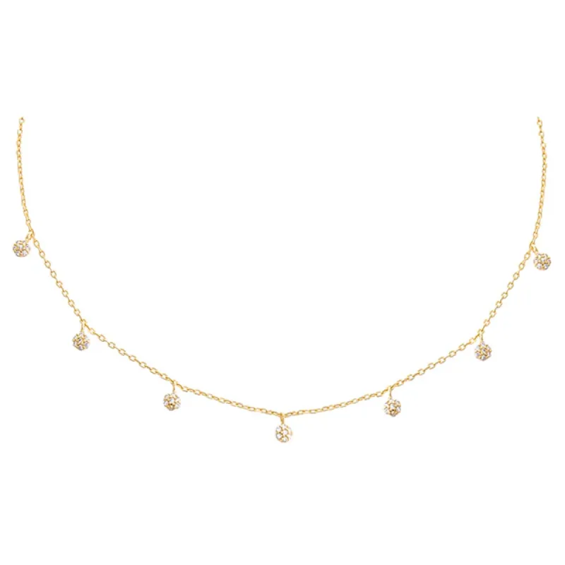 Dangling Pavé Multi Disc Choker sold by Adina Eden's