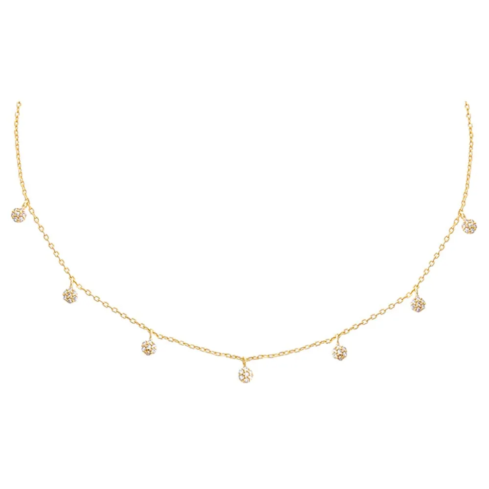 Dangling Pavé Multi Disc Choker sold by Adina Eden's