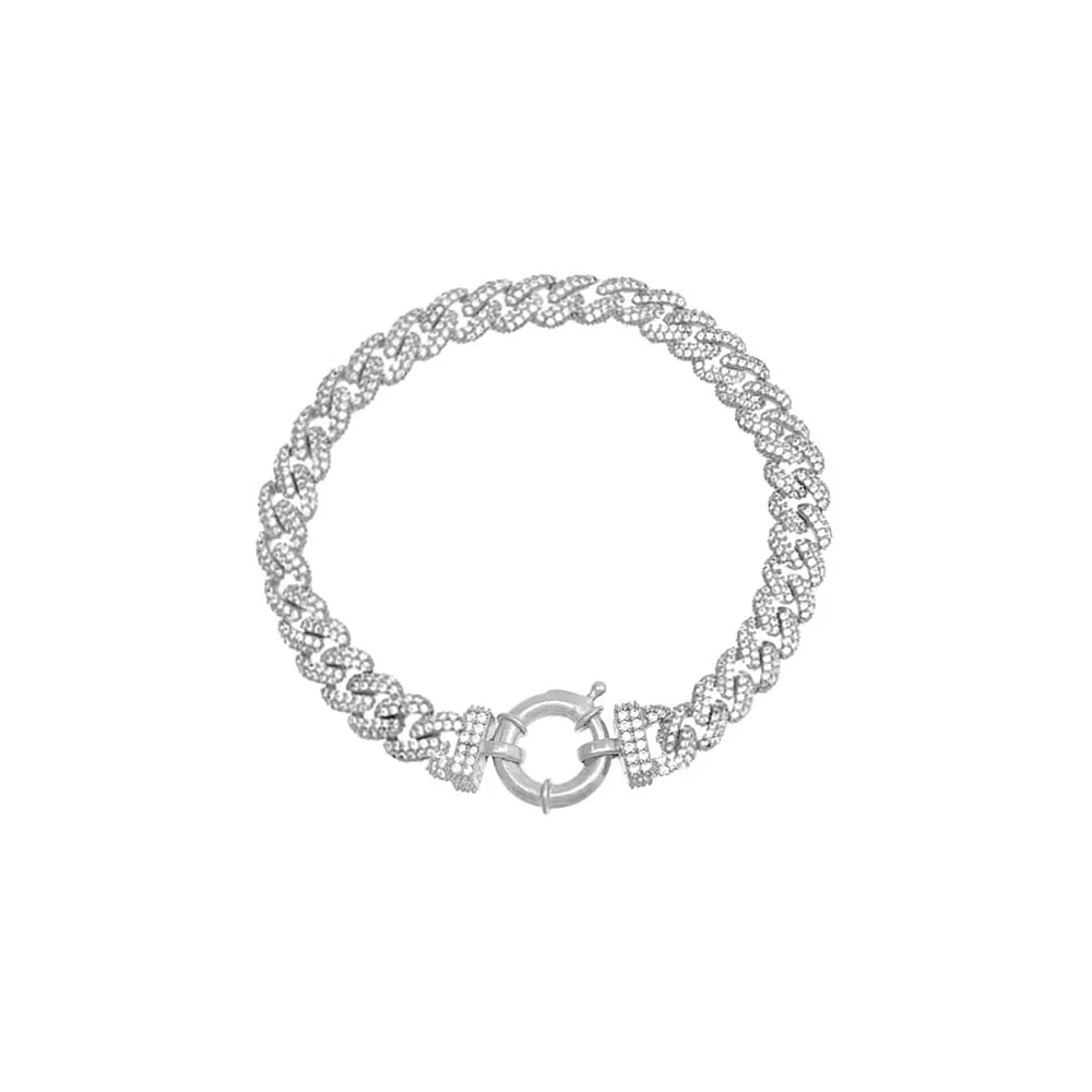 Pavé Chain Link Toggle Bracelet sold by Adina Eden's product image thumbnail 3