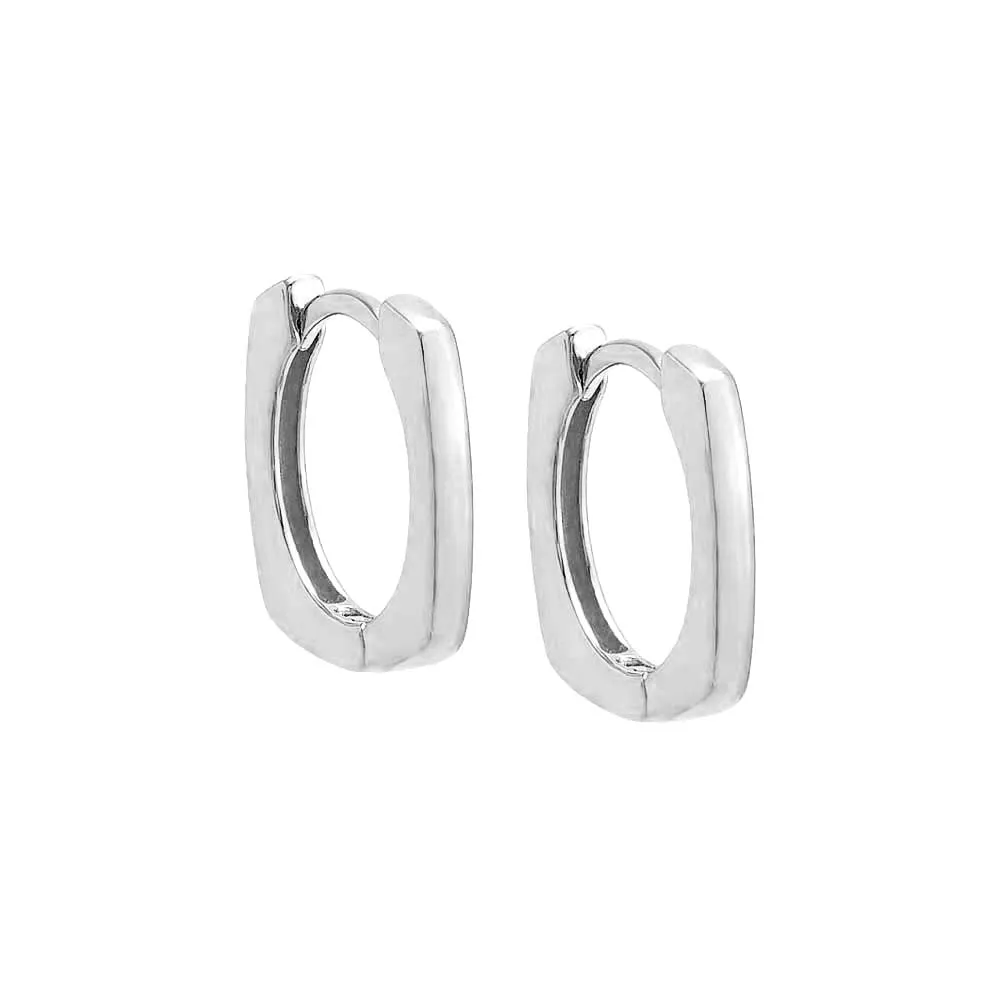 Thin Solid Square Huggie Earring sold by Adina Eden's product image thumbnail 5