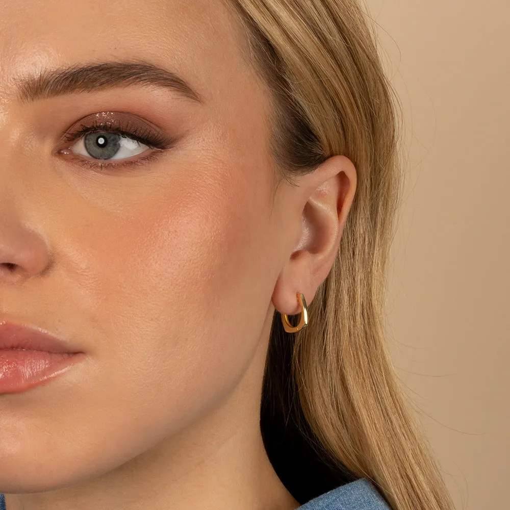 Thin Solid Square Huggie Earring sold by Adina Eden's product image thumbnail 2