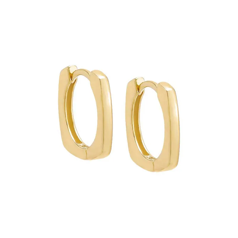 Thin Solid Square Huggie Earring sold by Adina Eden's